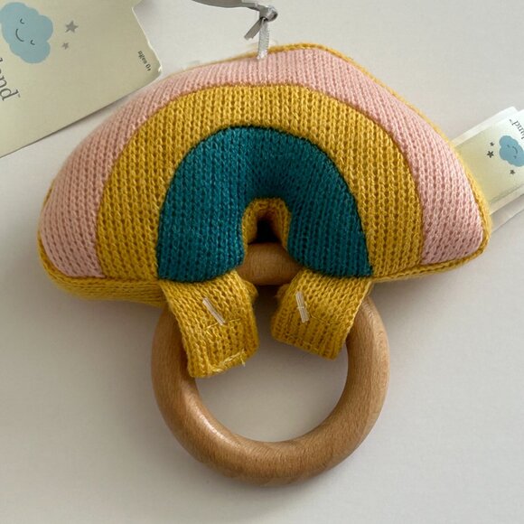 Itzy Ritzy and Cloud Island Rainbow Rattle Plush Baby Toy Teething Ring Lot Of 2 - Picture 7 of 15